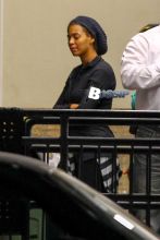 Beyonce Knowles is seen without makeup as she arrives in New Orleans, Louisiana to rehearse for the Super Bowl half-time show. Pictured here with her mother, Tina Knowles.