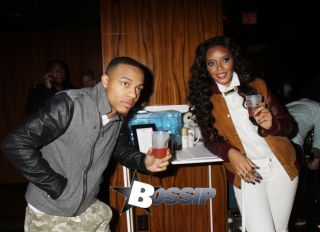 Bow Wow and Angela Simmons enjoys drinks and a massage at Stone Rose Lounge in the Time Warner Center