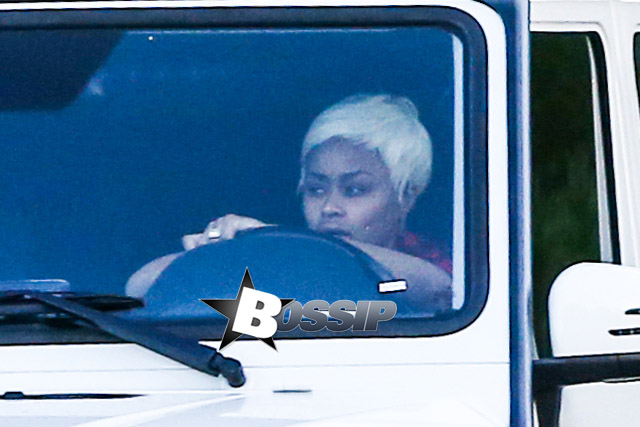 Kim Kardashian's best friend Blac Chyna takes her Mercedez SUV for a spin in Calabasas.