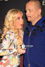 Ice T and Coco may have been feeling a little "sheepish" as Coco had a small wardrobe malfunction exposing one of her nipples and nearly a full breast, Ice T didn't seem to mind and even had a good laugh. The celebrity couple are attending the "ESPN THE PARTY" pre Super Bowl party at Pier 36 in New York.