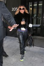 Singer Ashanti spotted leaving the Fox News in New York City. New York, New York - Tuesday April 1, 2014.