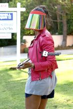 Vanessa Stiviano, the woman accused of leaking racist rants by the owner of the Clippers, Donald Sterling, gets bombarded by the media in West Hollywood this afternoon. Sterling scolded Stiviano for publicly associating with African Americans and is also involved in a legal battle with his wife of 50 years, Rochelle Sterling. Rochelle is reportedly suing for the return of a $1.8 million duplex, a Ferrari, a Range Rover and two Bentleys that she says her husband bought for Stiviano.