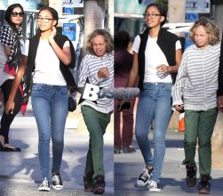 Gary Dourdan took his son Lyric and daughter Nyla to dinner at Gjelina restaurant before their trip to Paris.