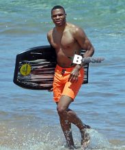 OKC Thunder point guard Russell Westbrook his girlfriend Nina Earl enjoying a day on the beach in Maui, Hawaii on