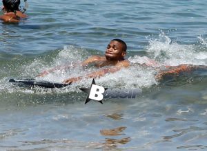OKC Thunder point guard Russell Westbrook his girlfriend Nina Earl enjoying a day on the beach in Maui, Hawaii on