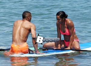 OKC Thunder point guard Russell Westbrook his girlfriend Nina Earl enjoying a day on the beach in Maui, Hawaii on