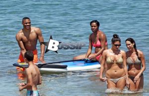 OKC Thunder point guard Russell Westbrook his girlfriend Nina Earl enjoying a day on the beach in Maui, Hawaii on
