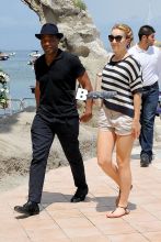 Chiwetel Ejiofor and his girlfriend Sari Mercer arrive in Ischia for the Ischia Global Fest. The couple walked hand-in-hand and posed for pictures together before making their way in to their hotel.
