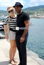 Chiwetel Ejiofor and his girlfriend Sari Mercer arrive in Ischia for the Ischia Global Fest. The couple walked hand-in-hand and posed for pictures together before making their way in to their hotel.