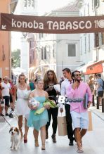 Serena Williams visits a candy store in Novigrad with friends