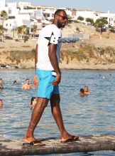 NBA superstar Lebron James enjoys Mykonos, Greece with his pregnant wife Savannah Brinson and friends on August 15, 2014.