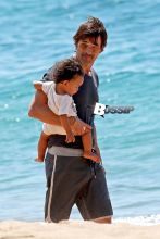 Halle Berry smiles ear-to-ear as she and her daughter, Nahla, get ready to go parasailing during their family vacation in Hawaii. Meanwhile, Halle's husband Olivier Martinez, stayed on shore with their son, Maceo.