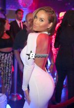 Curvaceous bombshell Daphne Joy hosts Penthouse Nightclub in West Hollywood. Daphne, who has a son with rapper 50 Cent, worked the crowd in an amazing backless form-fitting white dress that hugged her curves in all the right places.
