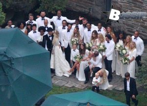 Singer Ashlee Simpson marries Evan Ross at an intimate ceremony at the home of Evan's mother Diana Ross in Greenwich, Connecticut on August 30, 2014. Attending the wedding were Ashlee's family, father Joe Simpson, sister Jessica Simpson, Eric Johnson and their kids Maxwell and Ace. Ashlee's son Bronx Wentz enjoyed his ride in a classic limo after the ceremony. Evan's half-sister Tracee Ellis Ross and Simpson family friends Donald Faison and his wife CaCee Cobb were also in attendance.