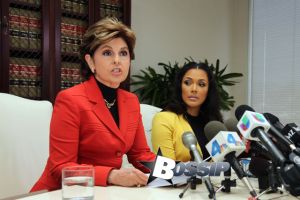 Gloria Allred gives a press conference with Floyd mayweathers ex fiancee Shantel Jackson to announce a law suit