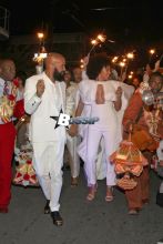 Newlyweds Solange Knowles and Alan Ferguson organized a traditional second line parade with a brass band following their wedding at a New Orleans church. The happy couple and their guests boarded three party buses and headed for historic Treme neighborhood, where they celebrated with sparklers, live music and dancing. Beyonce Knowles, Jay-Z and the guests of honor looked like they were having a very good time before attended a party at New Orleans' Museum of Art.