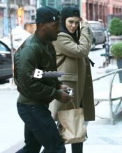 British singer Jessie J is spotted returning to her New York City, New York hotel with her boyfriend Luke James on November 18, 2014. Jessie J is in town promoting her new material as well as her upcoming performance at the American Music Awards on November 23.