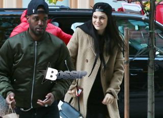 British singer Jessie J is spotted returning to her New York City, New York hotel with her boyfriend Luke James on November 18, 2014. Jessie J is in town promoting her new material as well as her upcoming performance at the American Music Awards on November 23.