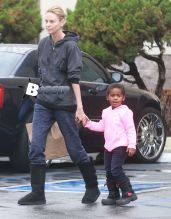 'The Huntsman' actress Charlize Theron takes her son Jackson to a Rite-Aid pharmacy in West Hollywood, California on December 16, 2014. Charlize had Jackson dressed in a bright pink hoodie,