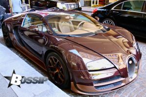 Beverly Hills, CA - Wiz Khalifa's New Personalized Bugatti Veyron EB 16.4 made of brown carbon fiber. Finished with all the bells and whistles this ride is super pimped out.
