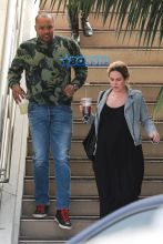 Donald Faison and pregnant CaCee Cobb enjoy a lunch date at Tender Greens in Studio City.