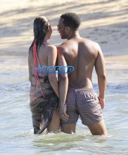 Actress Jessica Alba shows off her bikini body while enjoying a day at the beach in the Caribbean with her husband Cash Warren and their children on March 26, 2015. Jessica and family were joined on the beach by happy couple John Legend and Chrissy Teigen!