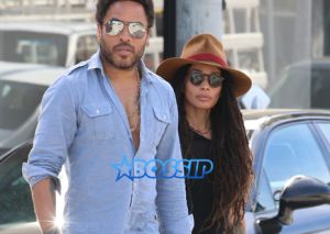 Lenny Kravitz and his ex-wife Lisa Bonet go for lunch together at Gracia Madre Restaurant in Beverly Hills