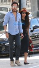 Lenny Kravitz and his ex-wife Lisa Bonet go for lunch together at Gracia Madre Restaurant in Beverly Hills