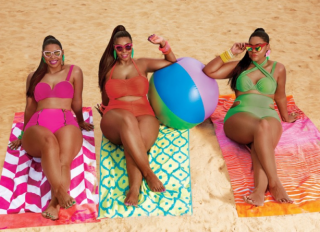 plus size models Chanel Cherie Tabria Majors and Chastity Saunders in Ebony Magazine swimsuit spread photo credit Itaysha Jordan Styled by Marielle Bobo