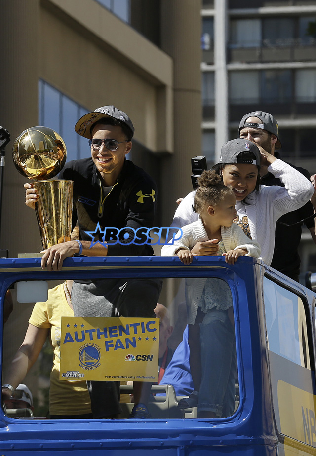 Steph Curry and His Family at Warriors Parade 2015