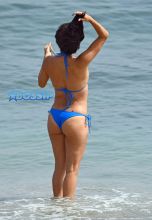 Eva Longoria Marbella Spain blue bikini