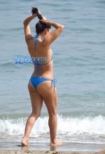 Eva Longoria Marbella Spain blue bikini