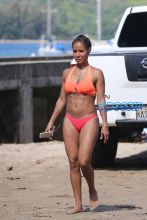 Jada Pinkett Smith bright colored bikini beach in Hawaii