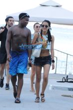 Game Of Thrones Nathalie Emmanuel Ischla Italy boat boyfriend beach black bikini braids