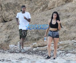 Tyga Hikes with Kylie Jenner in St. Barts