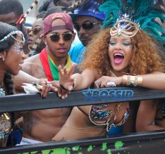 Rihanna and Lewis Hamilton party together at crop over