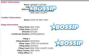 tax documents for Vincent Herbert Tamar Braxton's husband