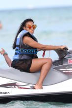 Angela Simmons bathing suit Miami cat eye sunglasses