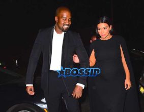 Kanye West Kim Kardasian after Steve Stoute's wedding Splash