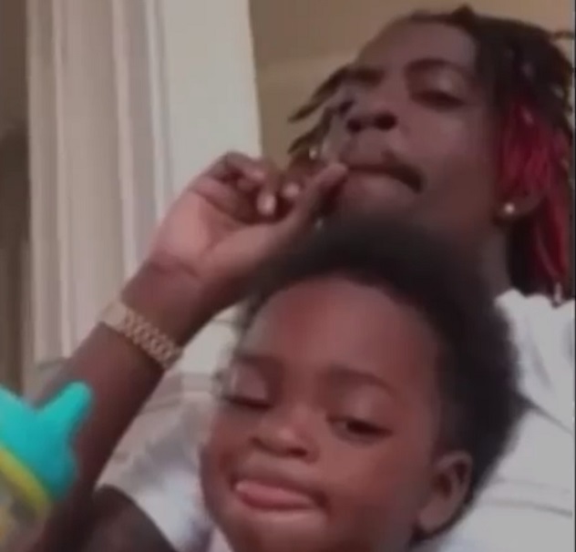 Rich Homie Quan smoking with his son