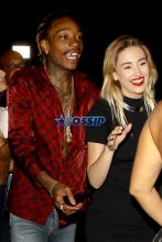 Wiz Khalifa partying drinking out the bottle smoking blunts red silk shirt unbuttoned white girls 1 Oak AKMGSI