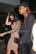 AKM-GSI Wiz Khalifa Cameron Jibril Thomaz Leaves Warwick Nightclub In Hollywood 2 Am Los Angeles White Girl Sleeve Tattoos Groping black hair