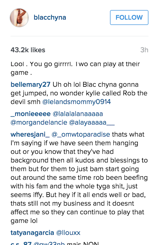 Blac Chyna Rob Kardashian Instagram comments 2
