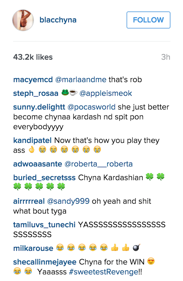 Blac Chyna Rob Kardashian Instagram comments 3