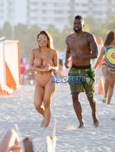 SplashNews Jason Derulo Daphne Joy nude thong bikini 50 cent's ex Miami