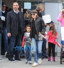 SplashNews Ellen Pompeo and her family attend Blue Ivy's birthday party at Cake Mix in West Hollywood, CA.