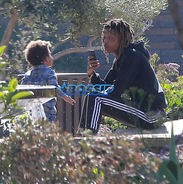 FameFlynet Pictures Rapper Wiz Khalifa enjoys a day with his son Sebastian at the Coldwater Canyon Park in Beverly Hills,