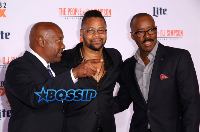 WENN FX's 'American Crime Story - The People V. O.J. Simpson' at Westwood Village Theatre. Cuba Gooding Jr Courtney B Vance John Singleton
