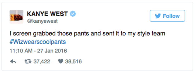 Kanye West likes Wiz Khalifa's pants 2