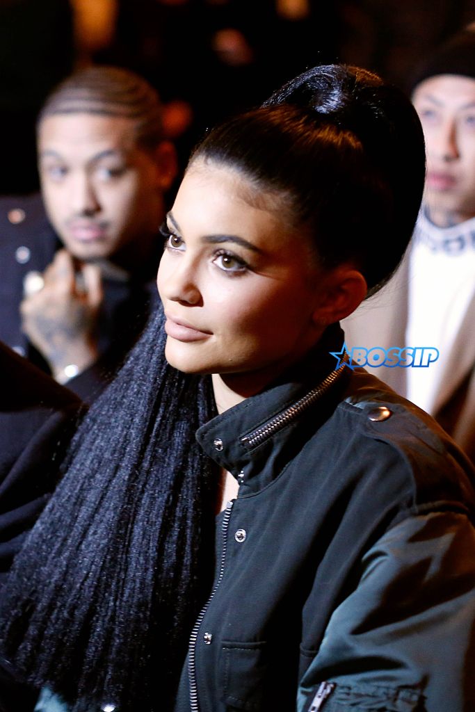 Front Row, Kylie Jenner== ALEXANDER WANG Fall Winter 2016 Womens Runway Show== St. Bartholomew's Church, NYC== February 13, 2016== Photo - Clint Spaulding/ PMC== == (PatrickMcMullan.com via AP Images)